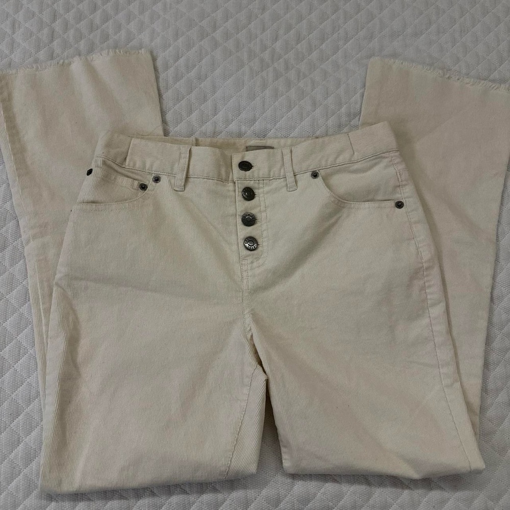Cream Button-Fly Pants